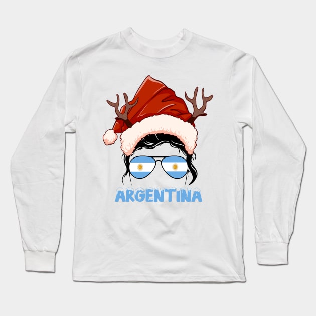 Argentina girl, Argentine Christmas gift , Regalo Navidad Argentina Long Sleeve T-Shirt by JayD World